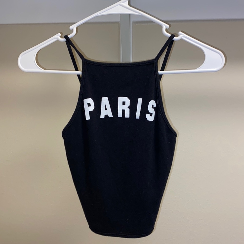 Forever 21 Paris Black Crop Top